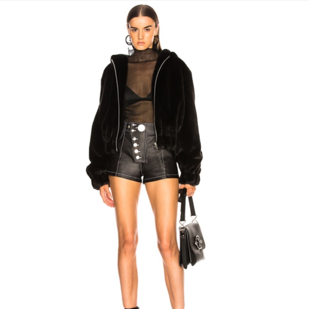 Helmet Lang Faux Mink Bomber - Picture 5 of 6